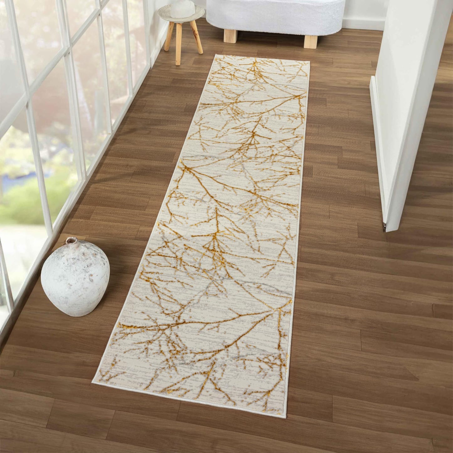 LUXE WEAVERS Sunset Collection 372 Gold 5x7 Modern Abstract Area Rug