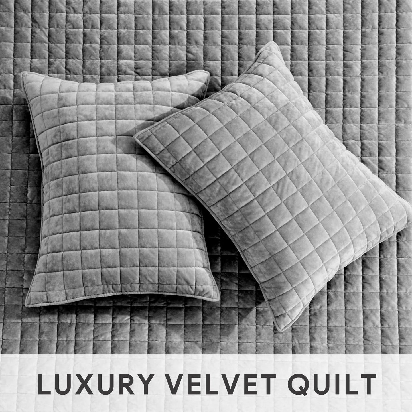 RECYCO Luxury Velvet Quilt Set King Size, Lightweight Velvet Comforter Set, Oversized Bedspread Coverlet Quilted Bedding Set, with 2 Matching Pillow Shams, for All Season, Navy Blue