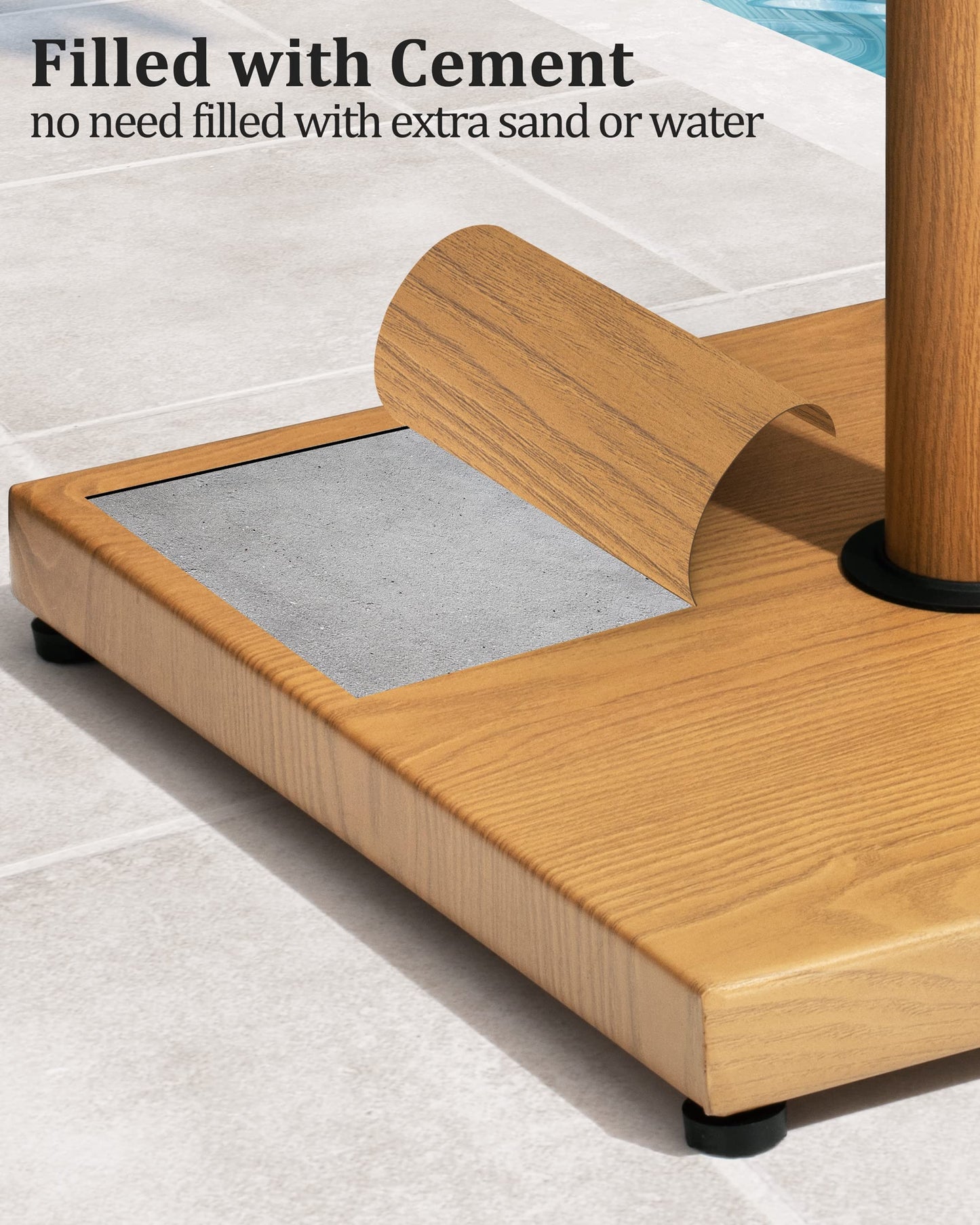 45lbs Patio Umbrella Base - Heavy Duty Outdoor Patio Market Umbrella Stand for Deck, Poolside, Balcony, Wind-Resistant Design, Grey