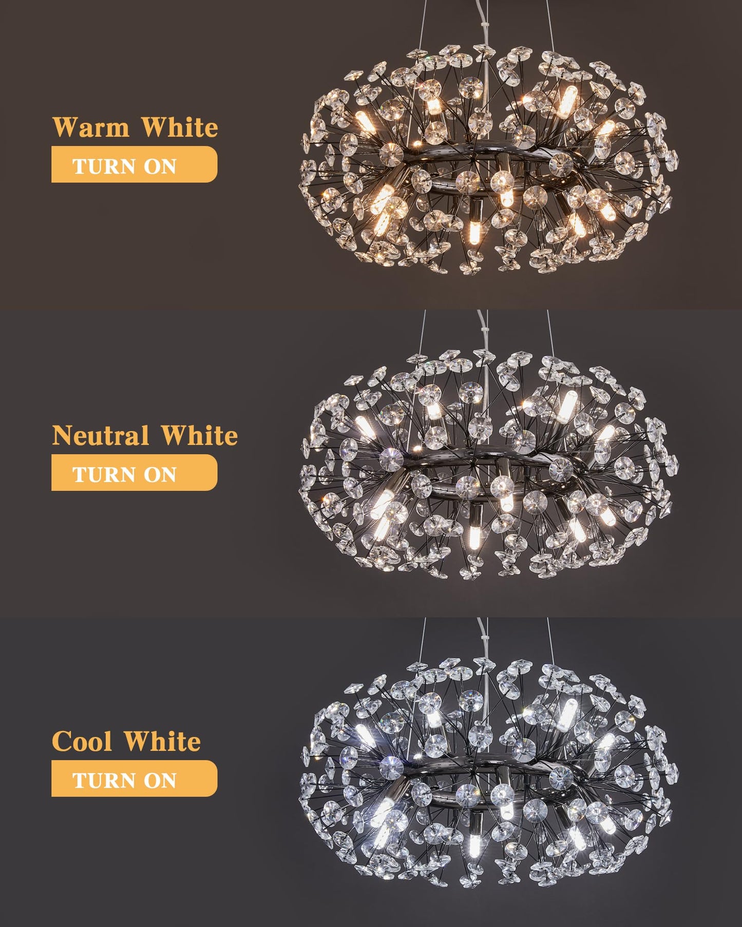 Modern Tree Branch Crystal Chandelier Luxury Silver Crystal Pendant Lighting 18" Contemporary 6-Light Chandeliers for Dining Room Kitchen Bedroom Living Room