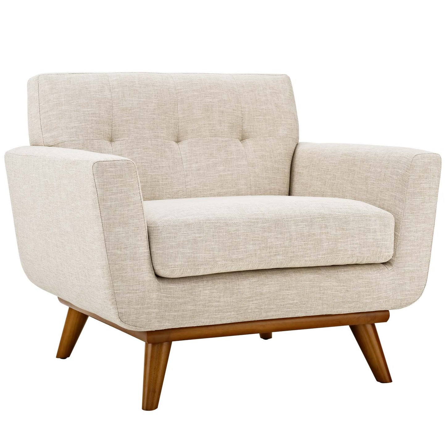 Modway Engage Mid-Century Modern Upholstered Fabric Sofa in Wheatgrass