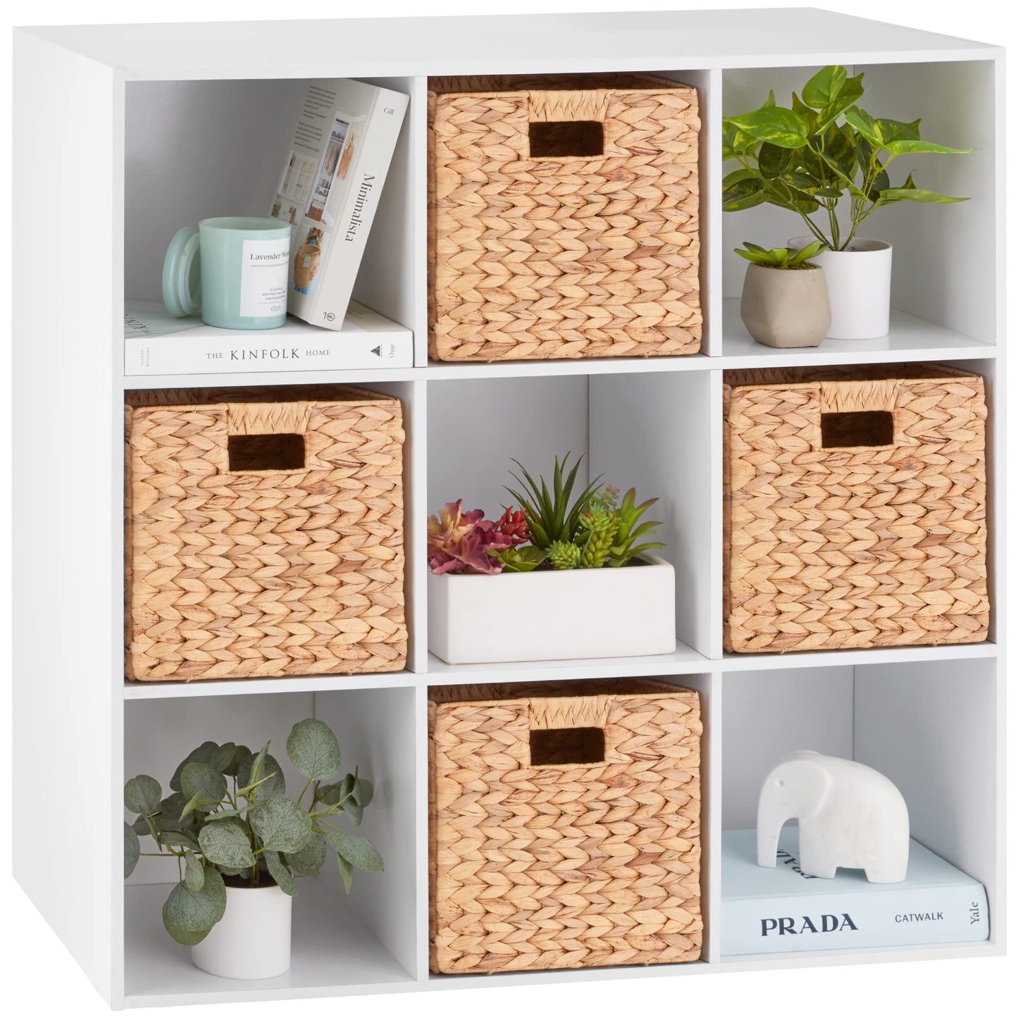 Best Choice Products 9-Cube Storage Organizer, 11in Shelf Opening, Bookcase, Display Shelf, Customizable w/ 3 Removable Back Panels - Walnut