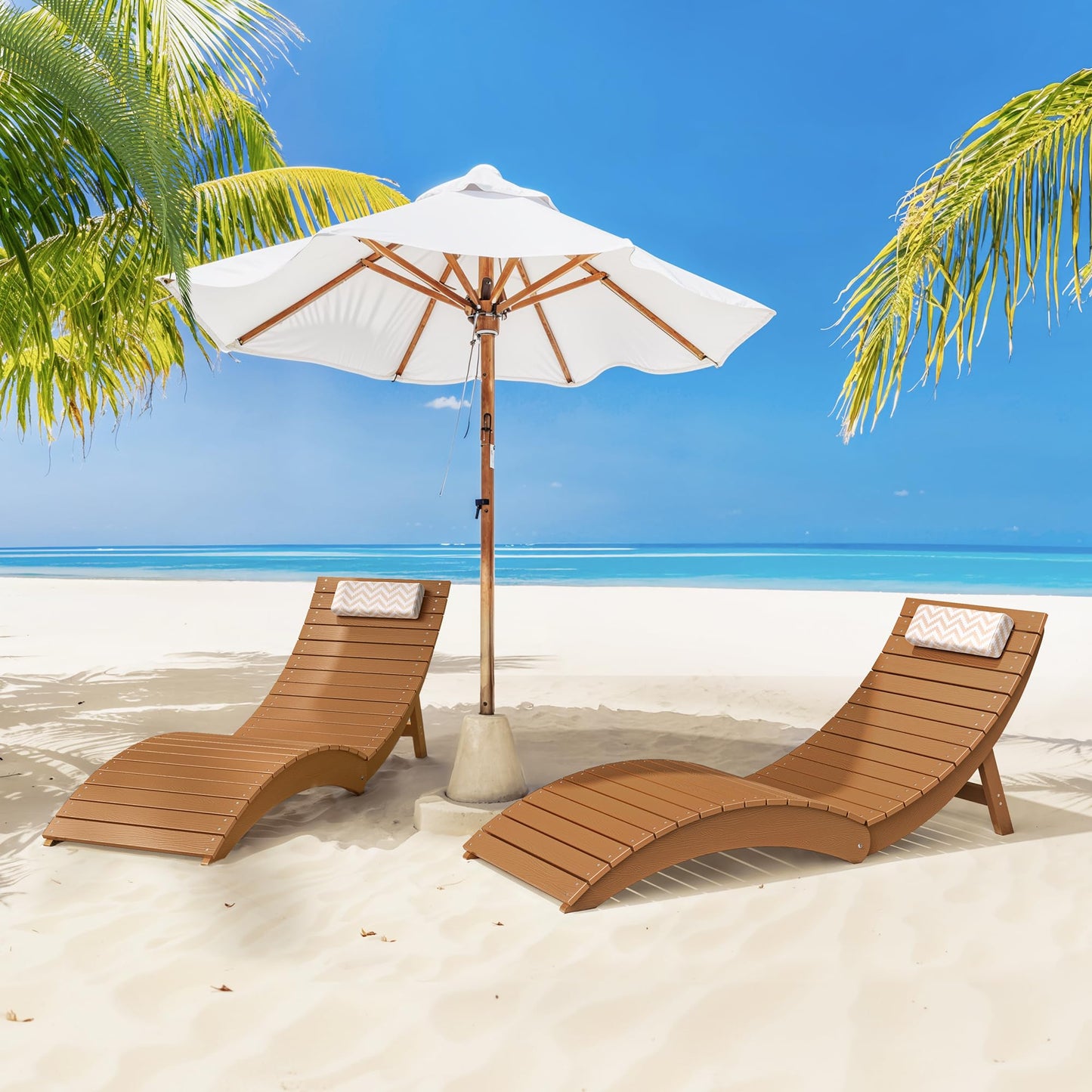 Folding Pool Lounge Chairs Set of 2, HDPS Anti-Floating Lounge Chairs for in-Pool Use, Chairs with Headrest for Hotel, Resort, Poolside, Beach & Sun Decks, Yellow