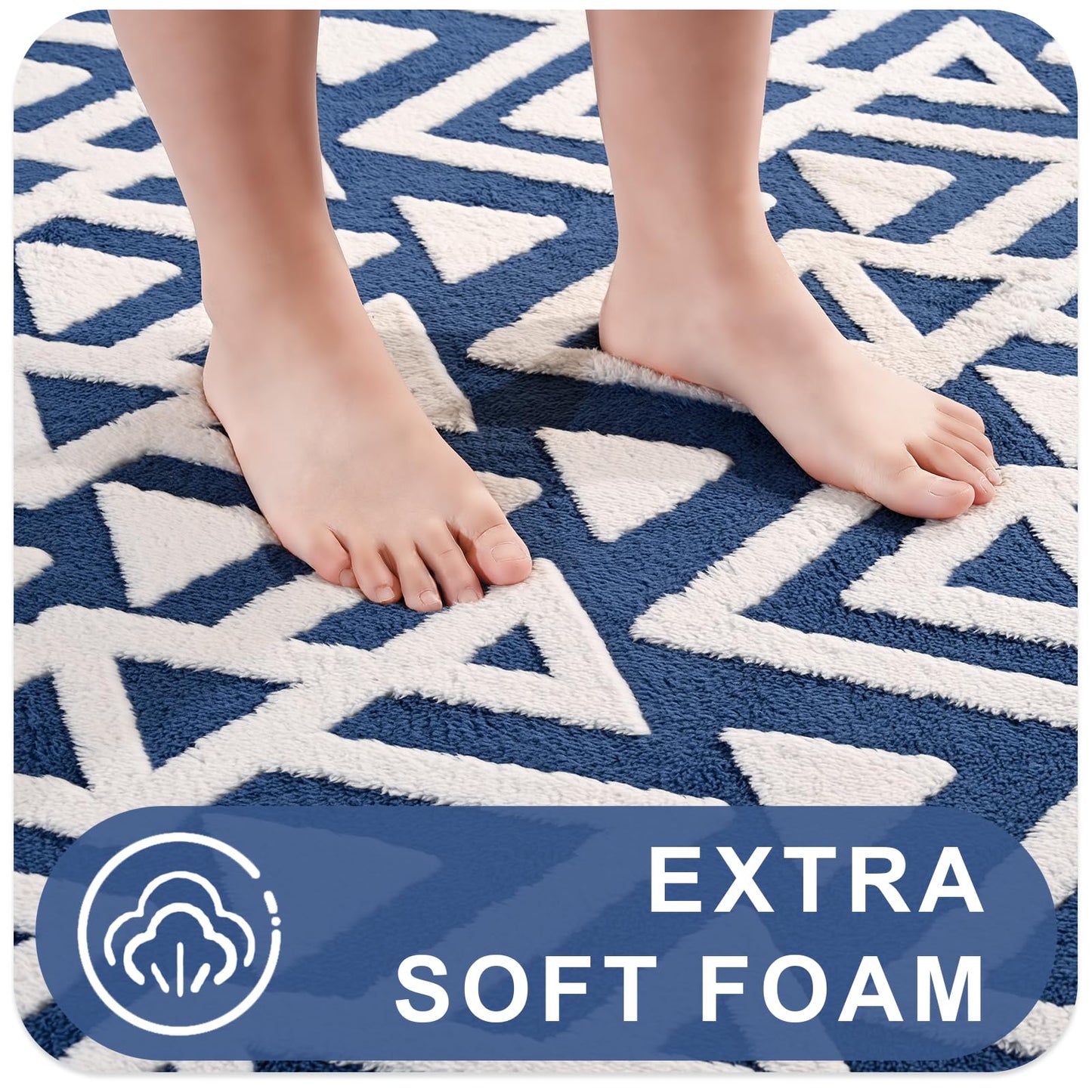 Ompaa Ultra Soft Geometric Bedroom Rugs Memory Foam Carpet, Black 7 x 10 Feet Large, Cozy Area Rugs for Living Room Couch Dorm Bedside Kids Girls Teens Room Nursery Decor Floor Mat