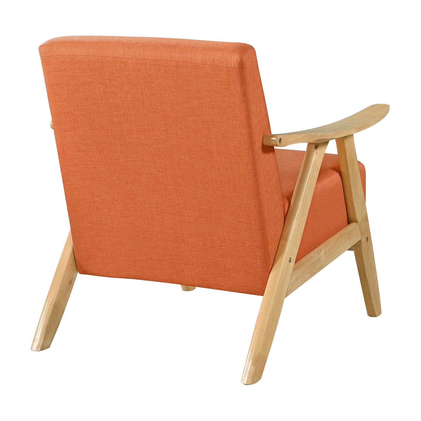 Lexicon Mid Century Modern Accent Chair with Solid Wood Frame in Walnut Finish, Upholstered Living Room Lounge Arm Chair, Thick and Comfy Innerspring Seat Cushion, Linen-Look Fabric, Gray