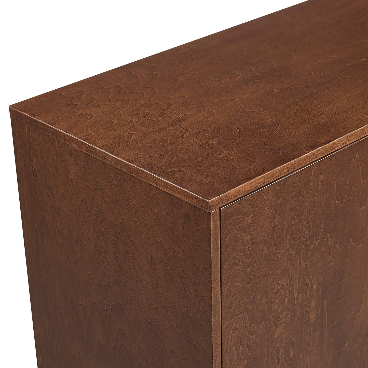 Walker Edison Mid-Century Modern Wood Kitchen Buffet Sideboard Entryway Serving Storage Cabinet Doors-Dining Room Console, 70 Inch, Walnut