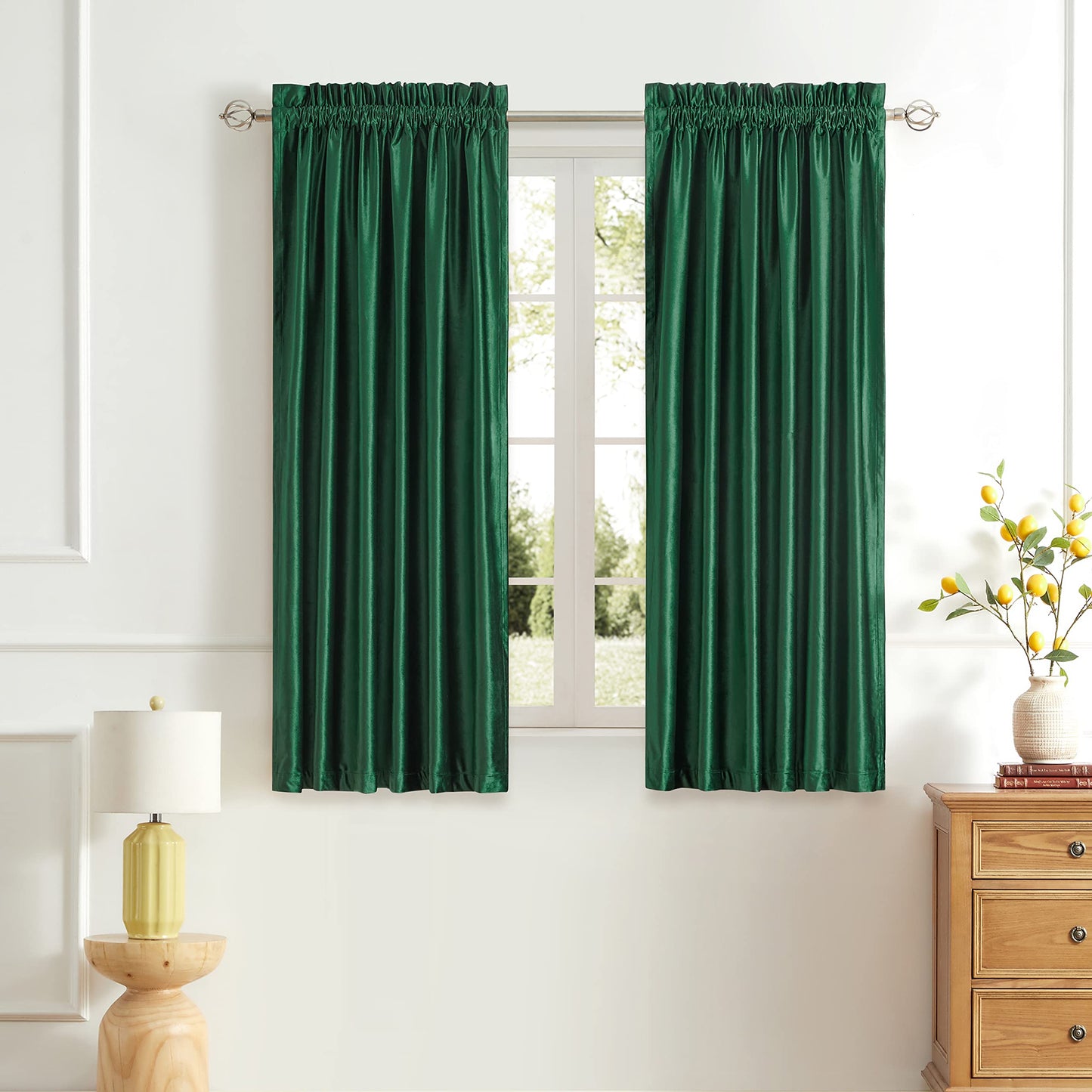 PRIMROSE Velvet Curtains 84 inch for Living Room Champagne Beige Rod Pocket Window Drapes Treatment Semi Room Darkening Decor Curtains for Bedroom Set of 2 Panels