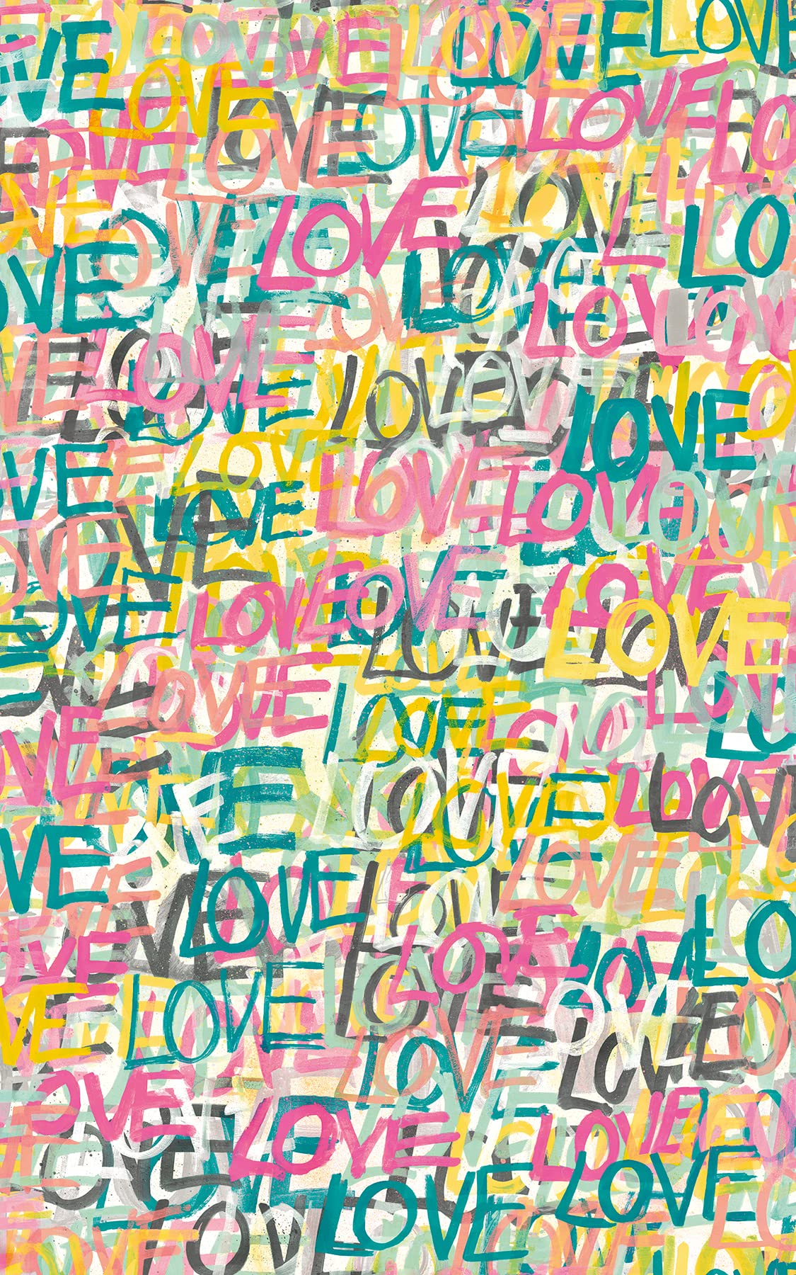 Indio Multicolor Love Scribble Wallpaper