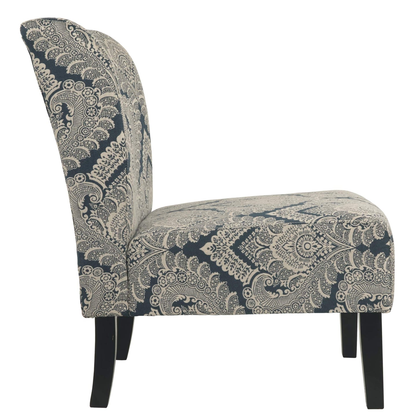 Signature Design by Ashley Triptis Floral Armless Accent Chair, White, Blue & Gray