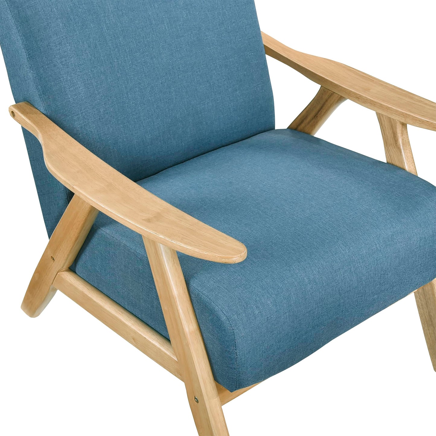 Lexicon Mid Century Modern Accent Chair with Solid Wood Frame in Walnut Finish, Upholstered Living Room Lounge Arm Chair, Thick and Comfy Innerspring Seat Cushion, Linen-Look Fabric, Gray