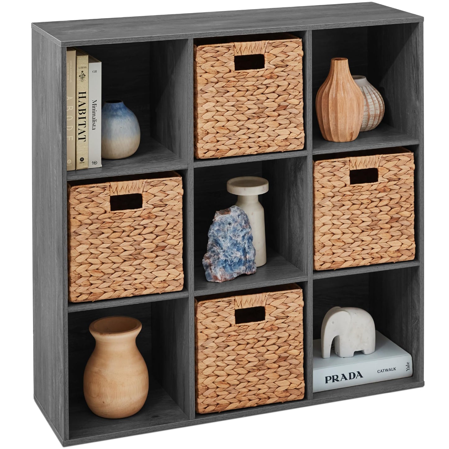 Best Choice Products 9-Cube Storage Organizer, 11in Shelf Opening, Bookcase, Display Shelf, Customizable w/ 3 Removable Back Panels - Walnut