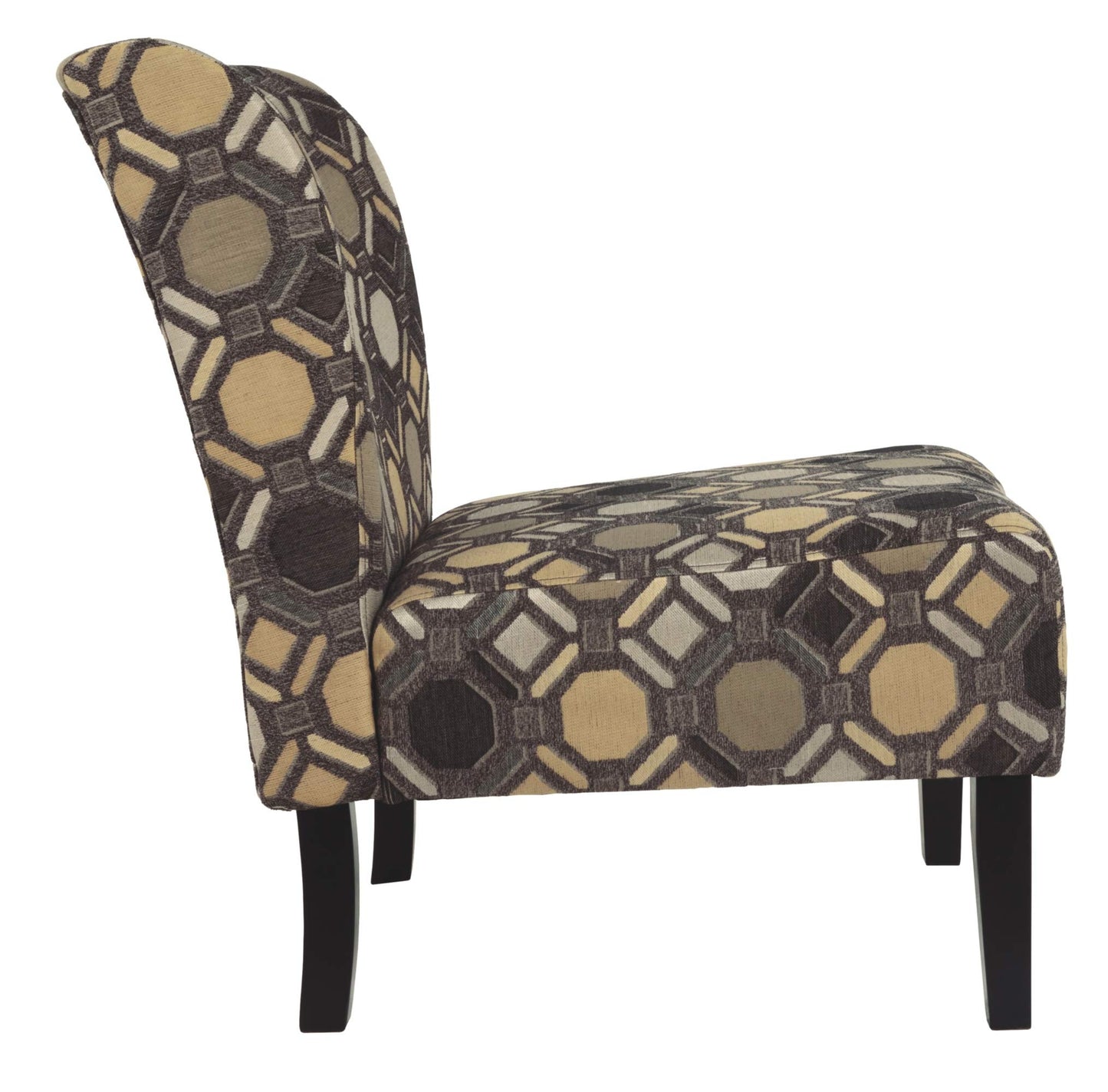 Signature Design by Ashley Triptis Floral Armless Accent Chair, White, Blue & Gray