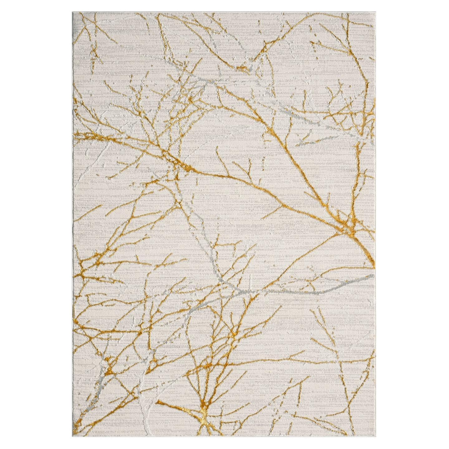 LUXE WEAVERS Sunset Collection 372 Gold 5x7 Modern Abstract Area Rug