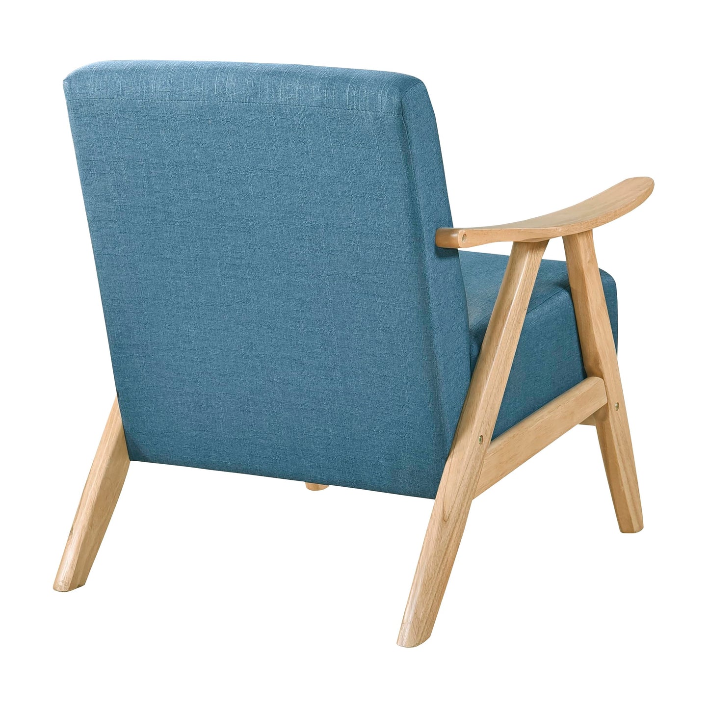 Lexicon Mid Century Modern Accent Chair with Solid Wood Frame in Walnut Finish, Upholstered Living Room Lounge Arm Chair, Thick and Comfy Innerspring Seat Cushion, Linen-Look Fabric, Gray