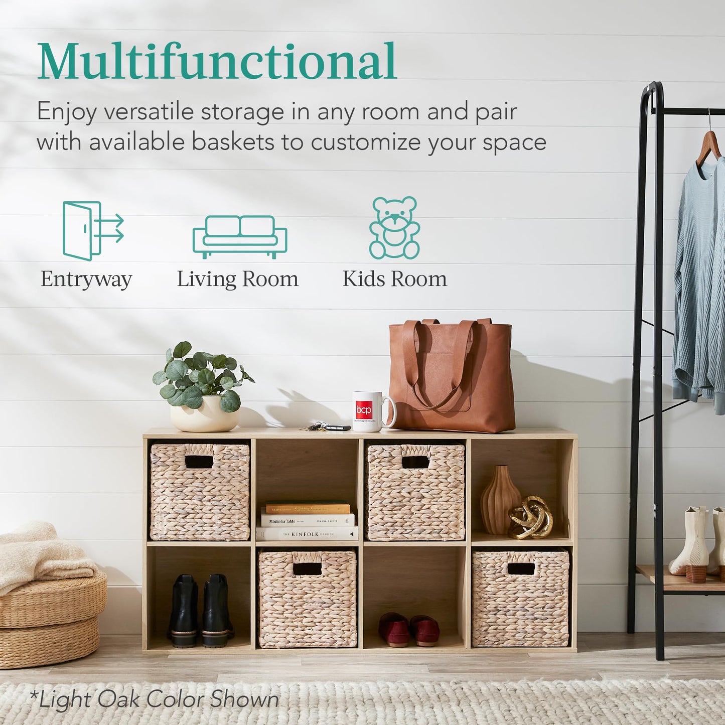 Best Choice Products 9-Cube Storage Organizer, 11in Shelf Opening, Bookcase, Display Shelf, Customizable w/ 3 Removable Back Panels - Walnut