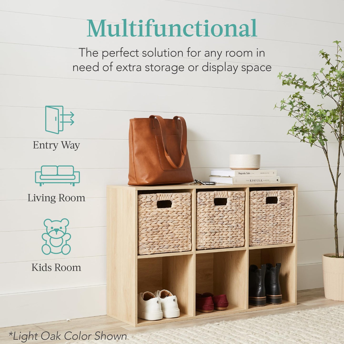 Best Choice Products 9-Cube Storage Organizer, 11in Shelf Opening, Bookcase, Display Shelf, Customizable w/ 3 Removable Back Panels - Walnut