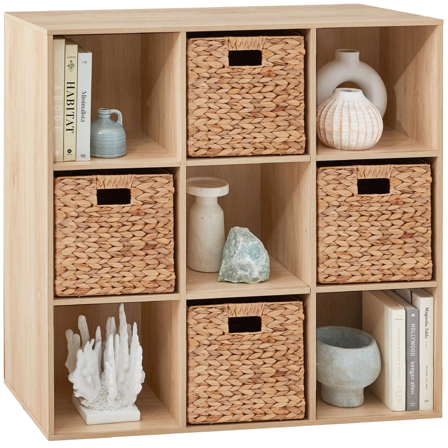 Best Choice Products 9-Cube Storage Organizer, 11in Shelf Opening, Bookcase, Display Shelf, Customizable w/ 3 Removable Back Panels - Walnut