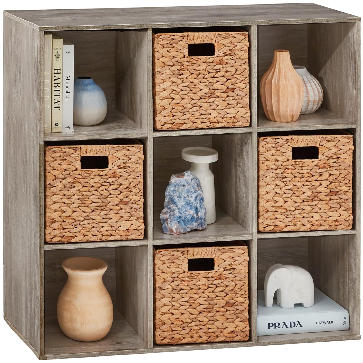 Best Choice Products 9-Cube Storage Organizer, 11in Shelf Opening, Bookcase, Display Shelf, Customizable w/ 3 Removable Back Panels - Walnut