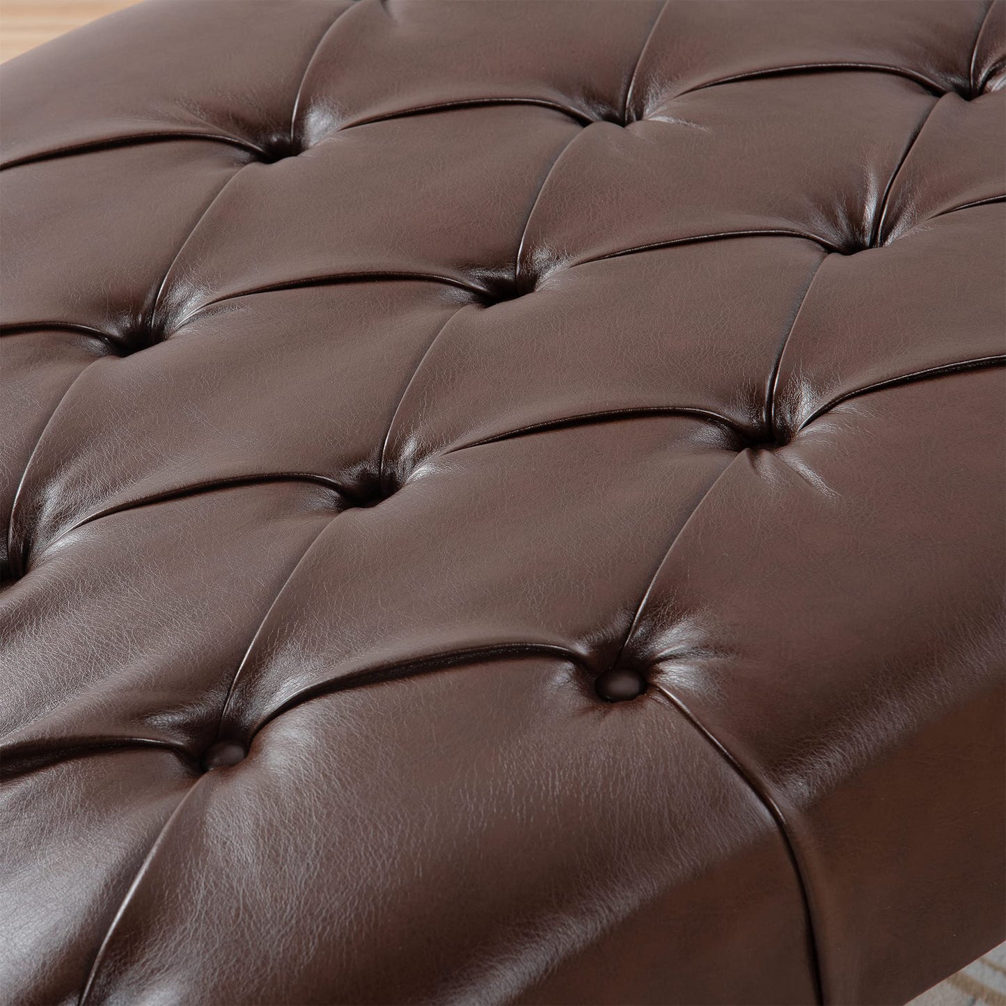 HomSof Modern ArmLess Chaise Lounge Indoor Black Upholstered Reclining Chair with Rolled Accent Pillow and Solid Wood Legs