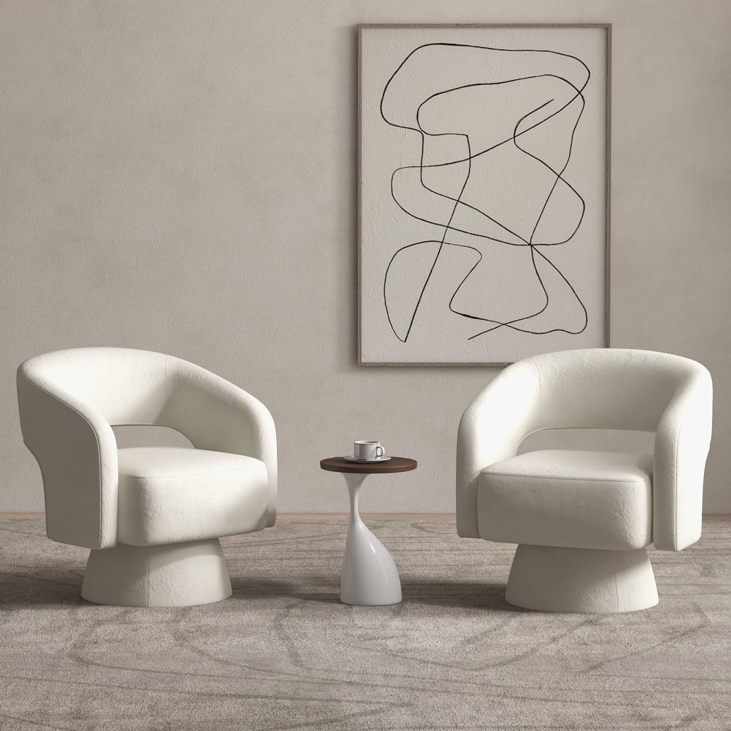 Bonzy Home Swivel Barrel Chair,Velvet Accent Armchair 360 Degree Swivel Club Chair for Living Room Bedroom Reception Room, Dark Grey