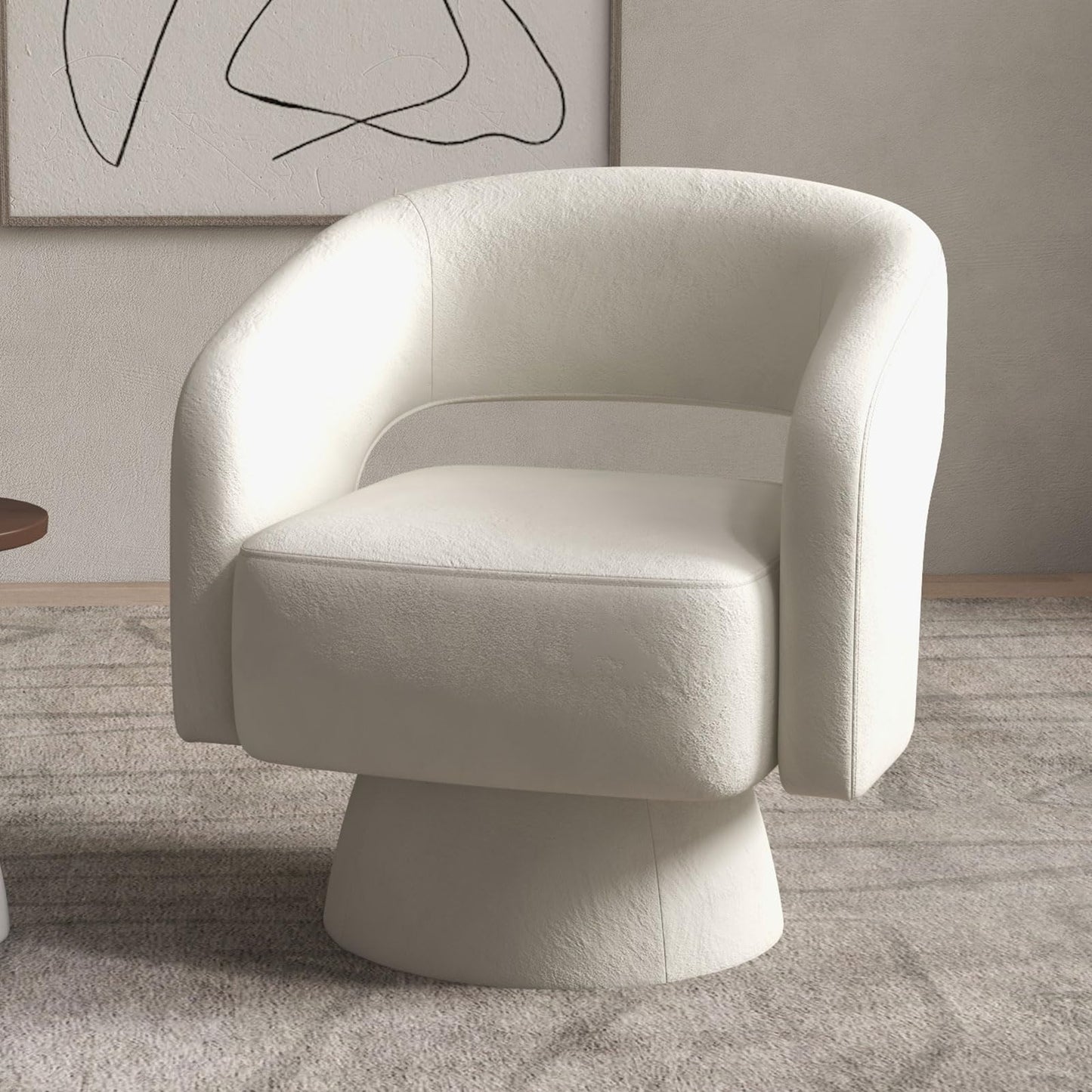 Bonzy Home Swivel Barrel Chair,Velvet Accent Armchair 360 Degree Swivel Club Chair for Living Room Bedroom Reception Room, Dark Grey