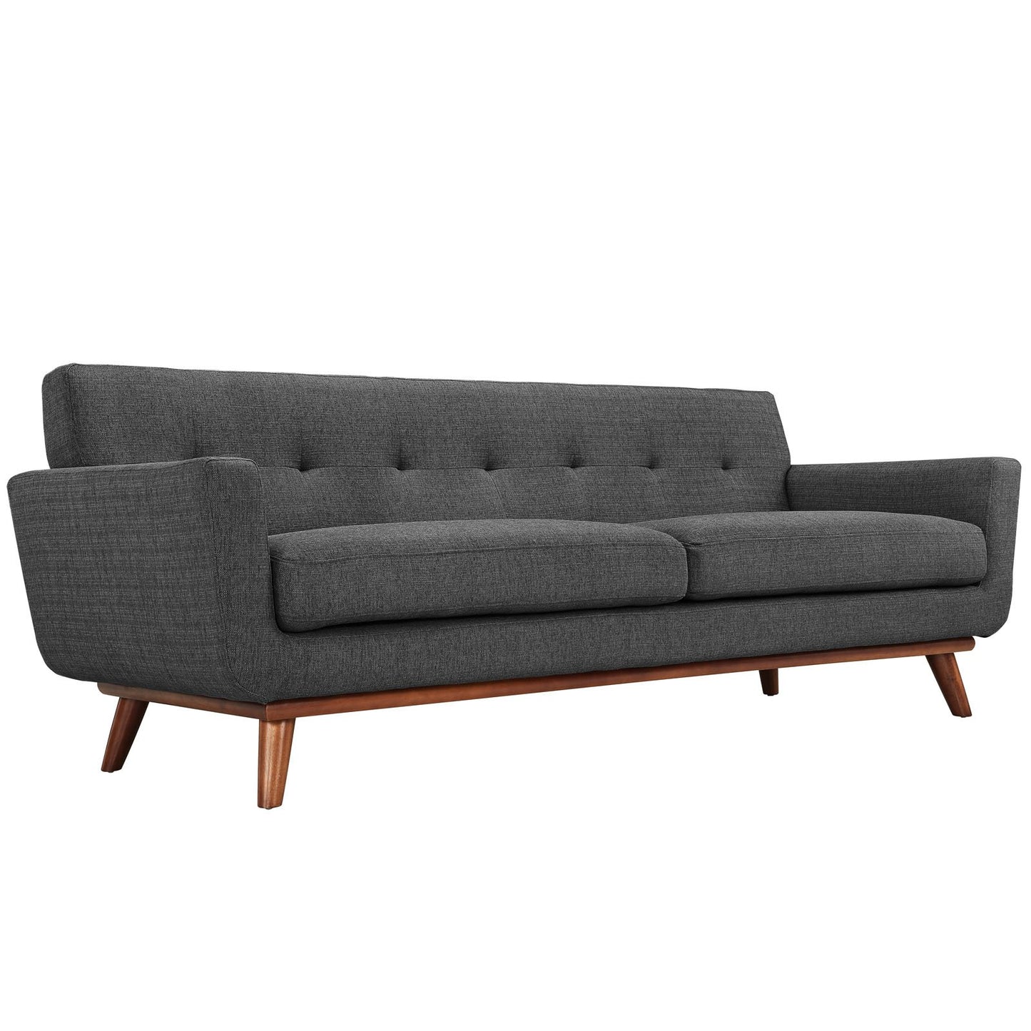 Modway Engage Mid-Century Modern Upholstered Fabric Sofa in Wheatgrass