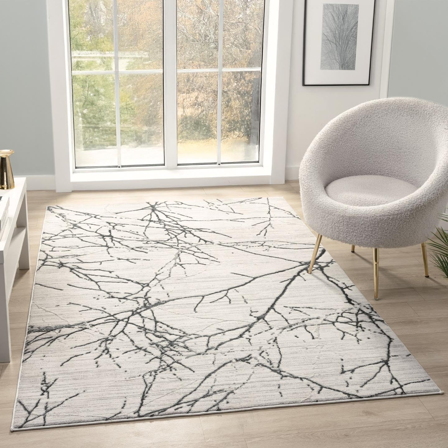 LUXE WEAVERS Sunset Collection 372 Gold 5x7 Modern Abstract Area Rug