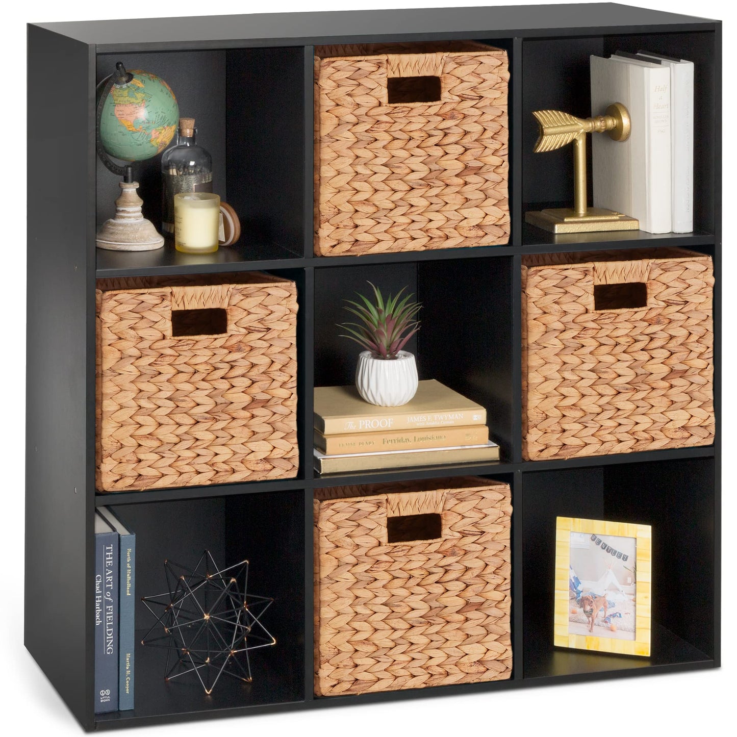 Best Choice Products 9-Cube Storage Organizer, 11in Shelf Opening, Bookcase, Display Shelf, Customizable w/ 3 Removable Back Panels - Walnut