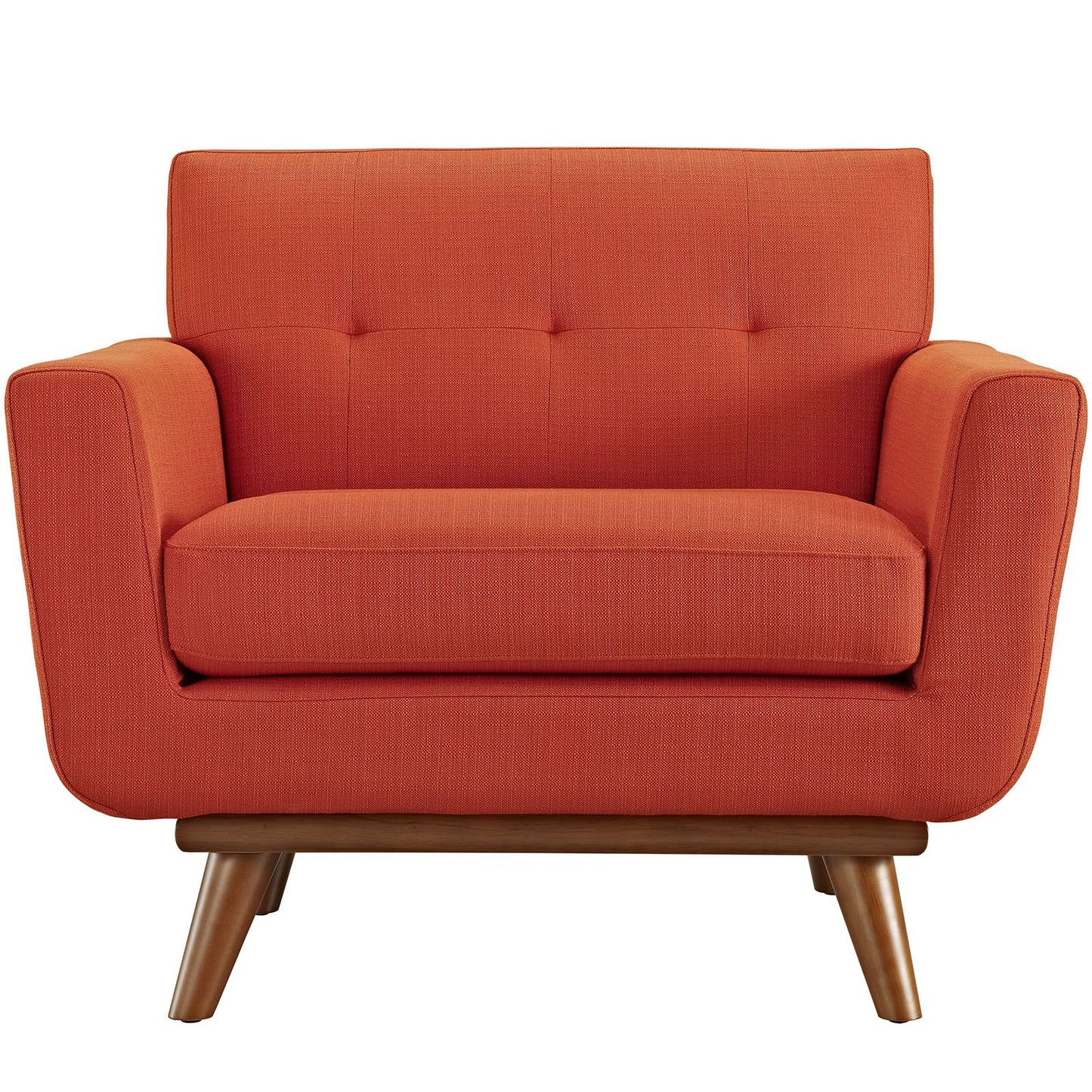 Modway Engage Mid-Century Modern Upholstered Fabric Sofa in Wheatgrass