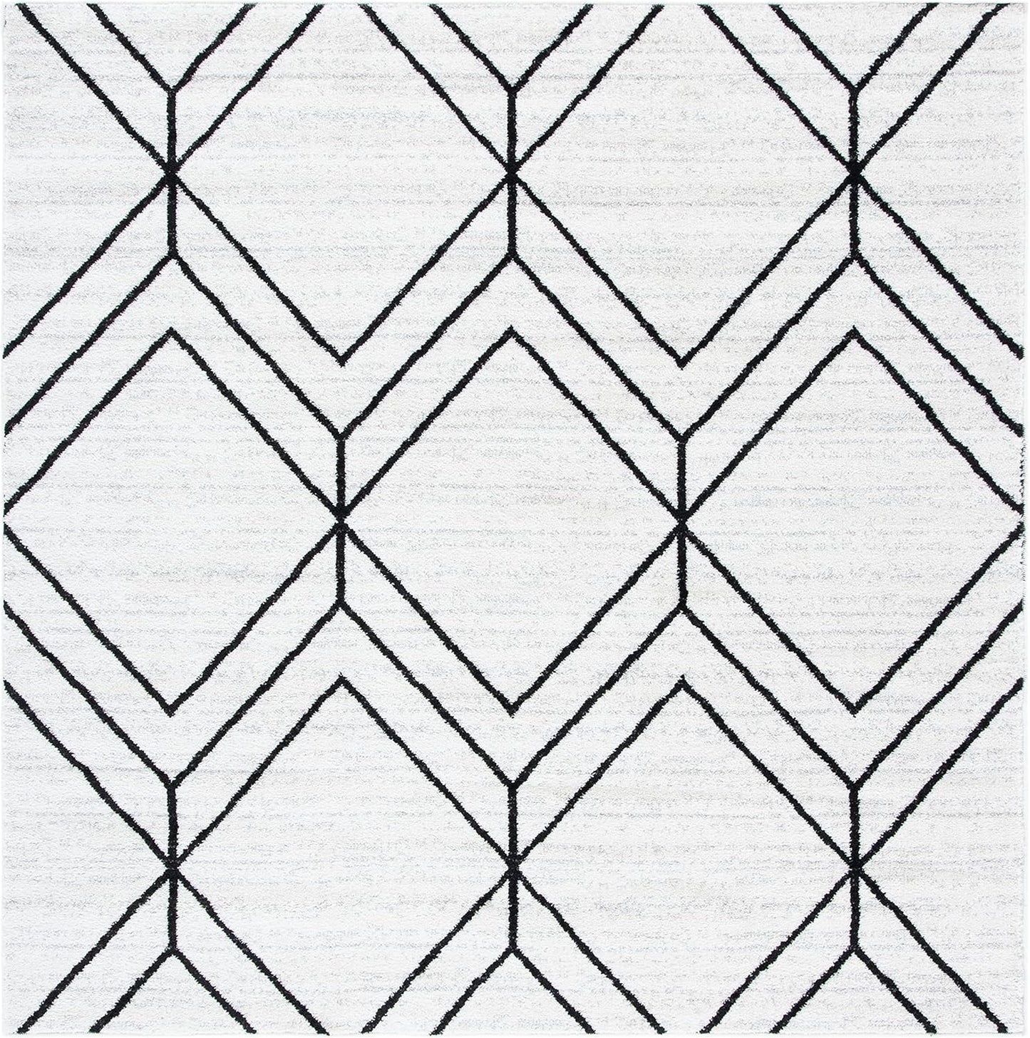 SAFAVIEH Adirondack Collection 6' Round Black/Ivory ADR241Z Modern Geometric Non-Shedding Dining Room Entryway Foyer Living Room Bedroom Area Rug