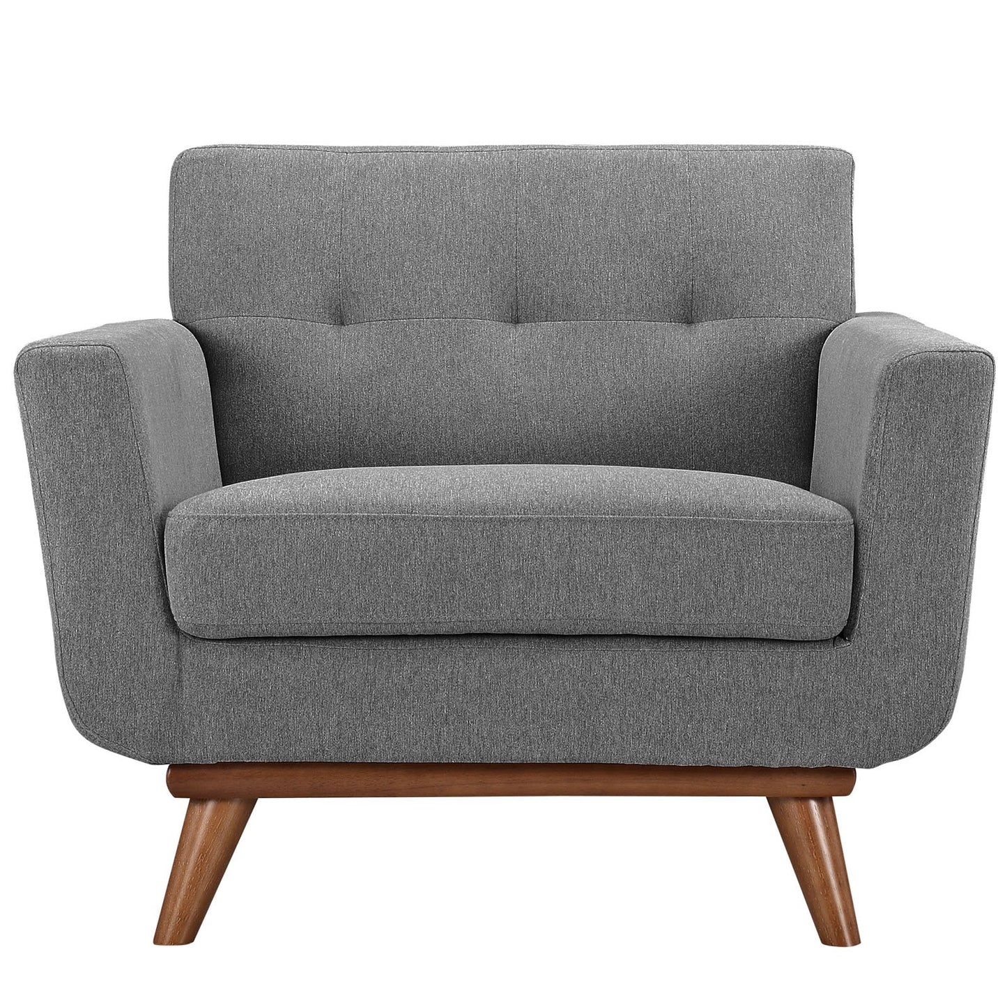Modway Engage Mid-Century Modern Upholstered Fabric Sofa in Wheatgrass