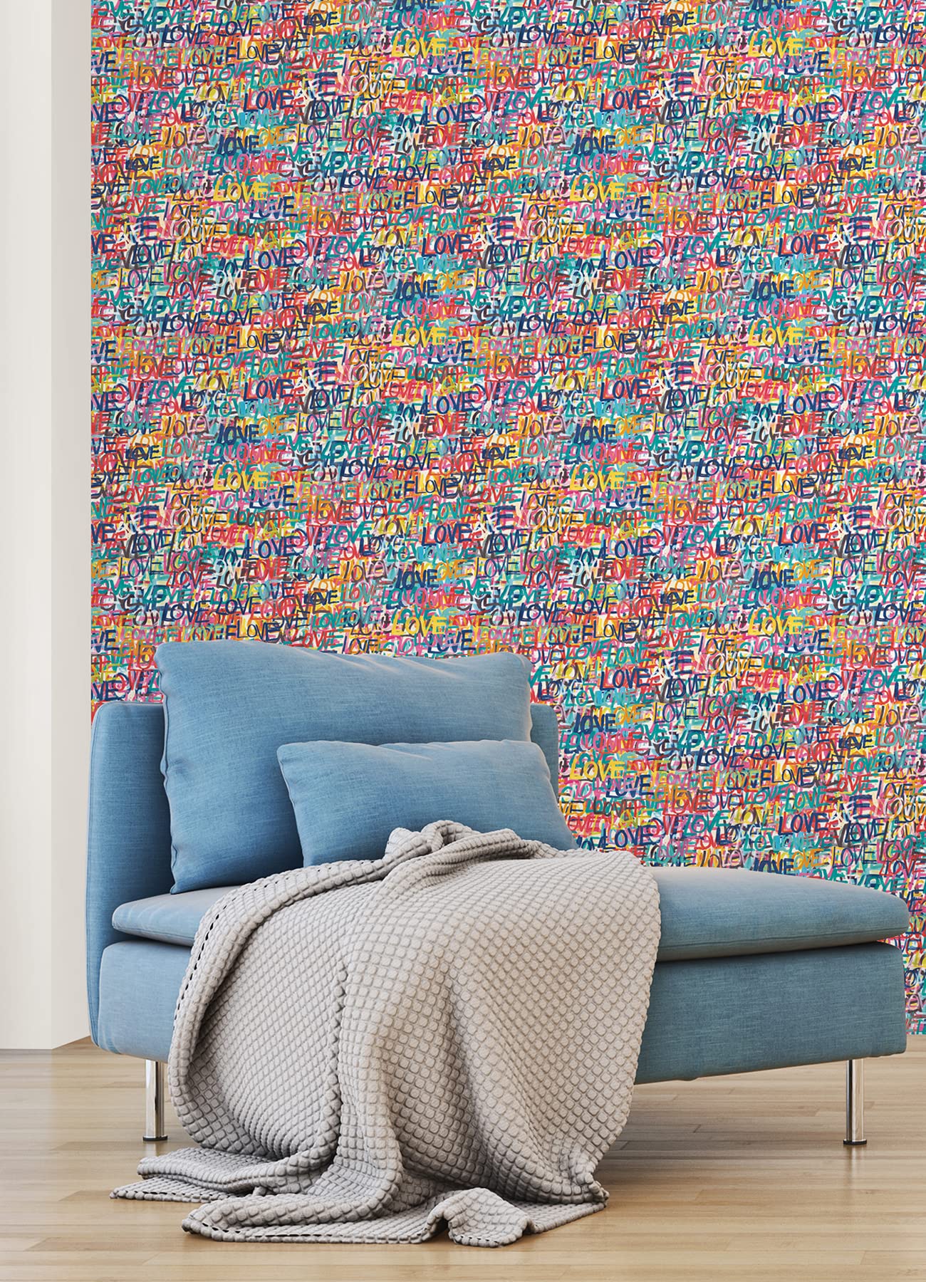 Indio Multicolor Love Scribble Wallpaper