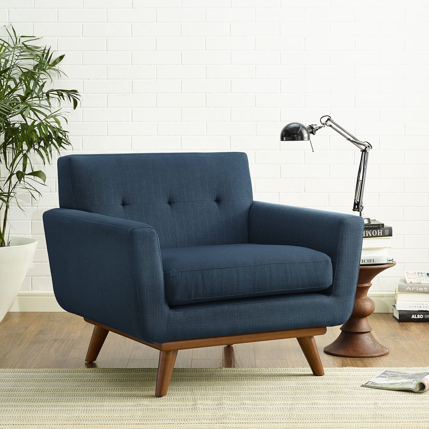 Modway Engage Mid-Century Modern Upholstered Fabric Sofa in Wheatgrass