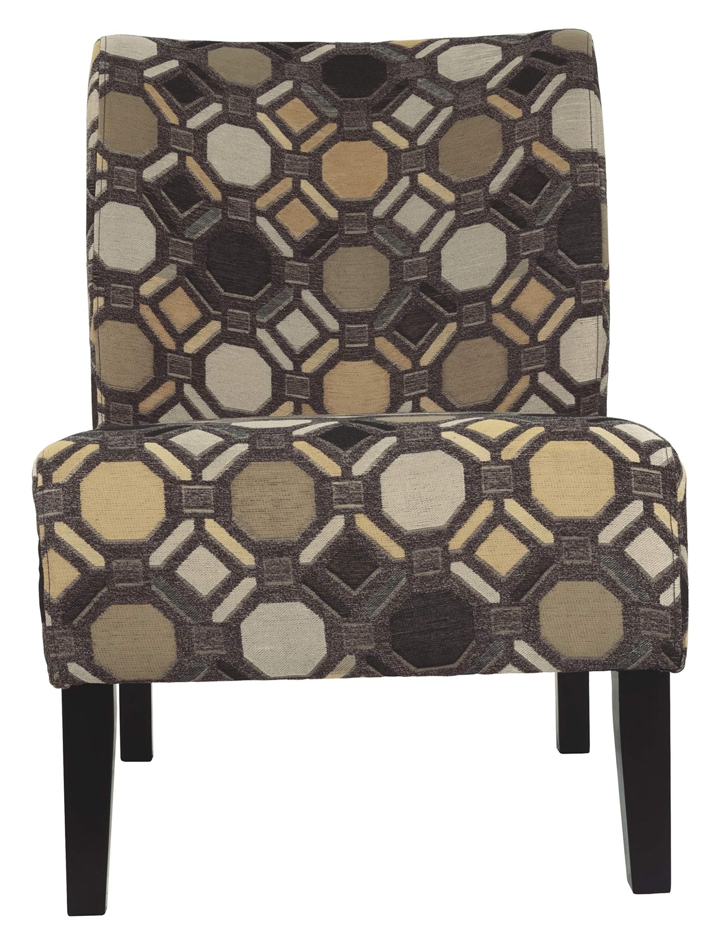 Signature Design by Ashley Triptis Floral Armless Accent Chair, White, Blue & Gray
