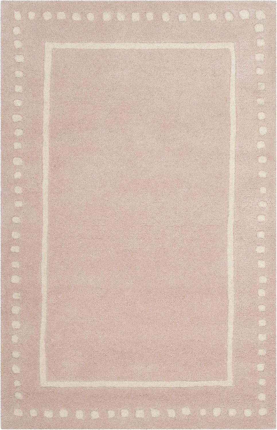 SAFAVIEH Bella Collection Area Rug - 5' Round, Black & Ivory, Handmade Dotted Border Wool, Ideal for High Traffic Areas in Living Room, Bedroom (BEL151E)