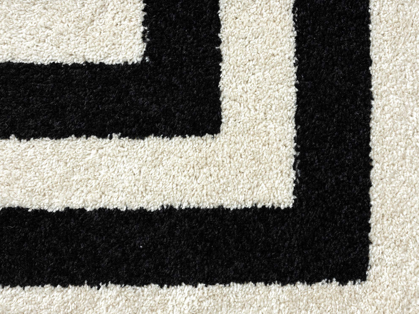 Abani Contemporary Black & Ivory 5'3" x 7'6" Area Rug, Contrasting Geometric Modern Stripe Symmetrical Living Room Carpet Rugs
