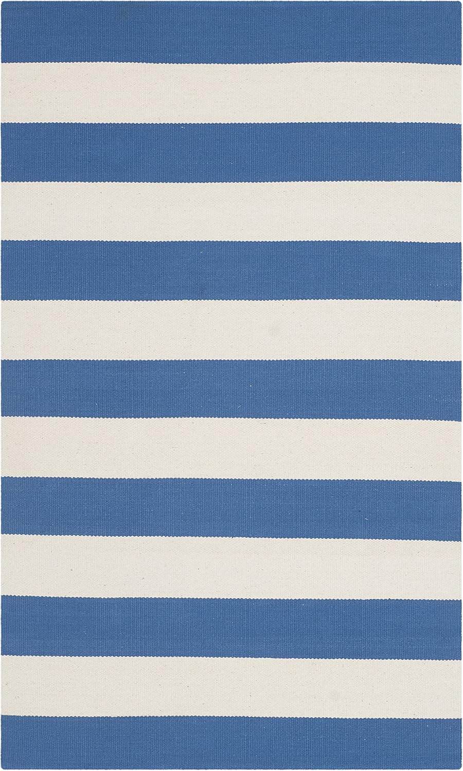 SAFAVIEH Montauk Collection Area Rug - 4' Round, Black & Ivory, Handmade Flatweave Cotton, Woven Texture, Farmhouse Stripe Pattern, Ideal for Living Room, Foyer, Bedroom, Dining Space (MTK712D)