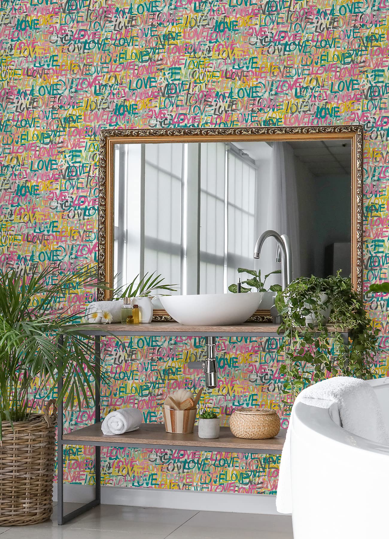Indio Multicolor Love Scribble Wallpaper