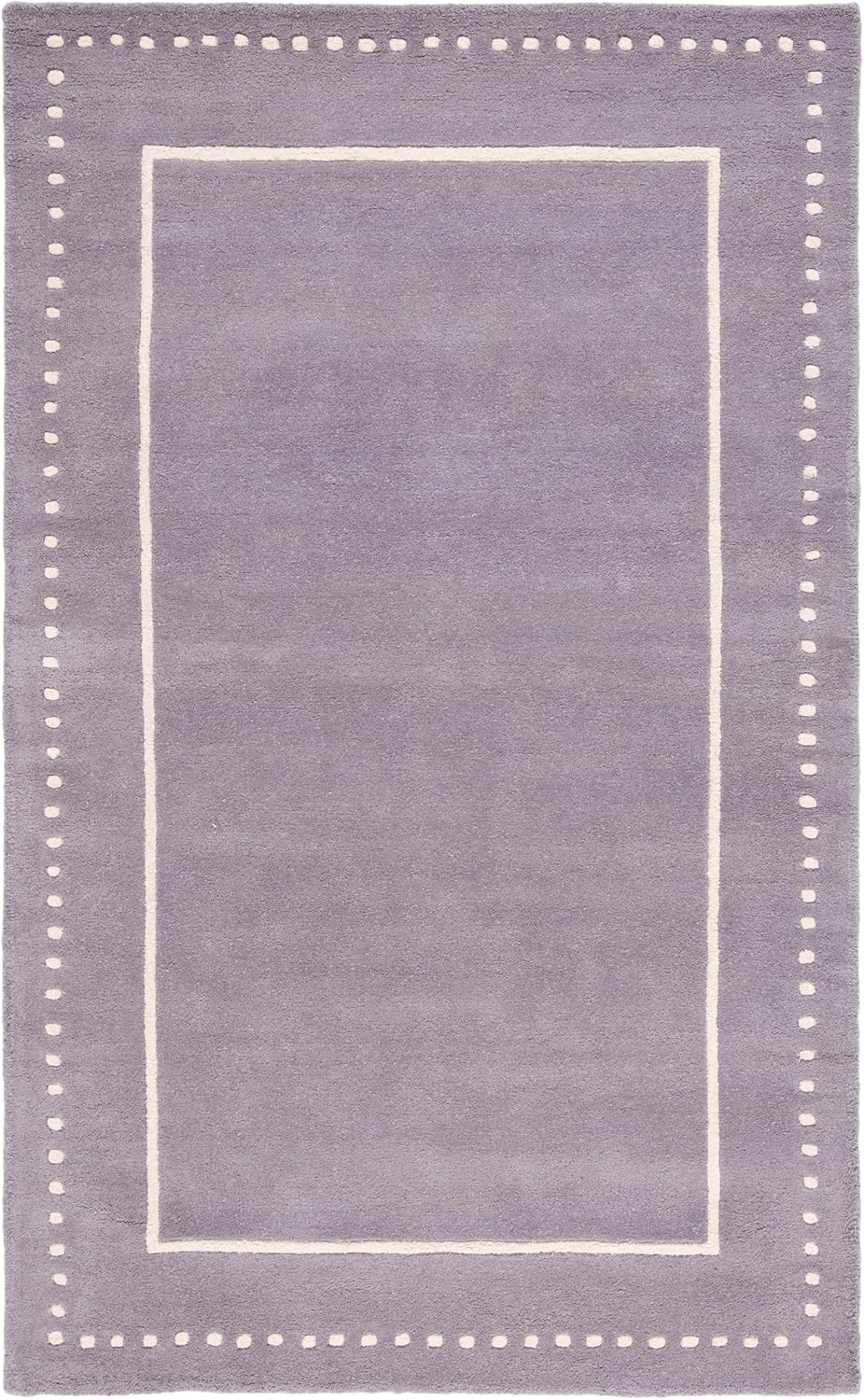 SAFAVIEH Bella Collection Area Rug - 5' Round, Black & Ivory, Handmade Dotted Border Wool, Ideal for High Traffic Areas in Living Room, Bedroom (BEL151E)