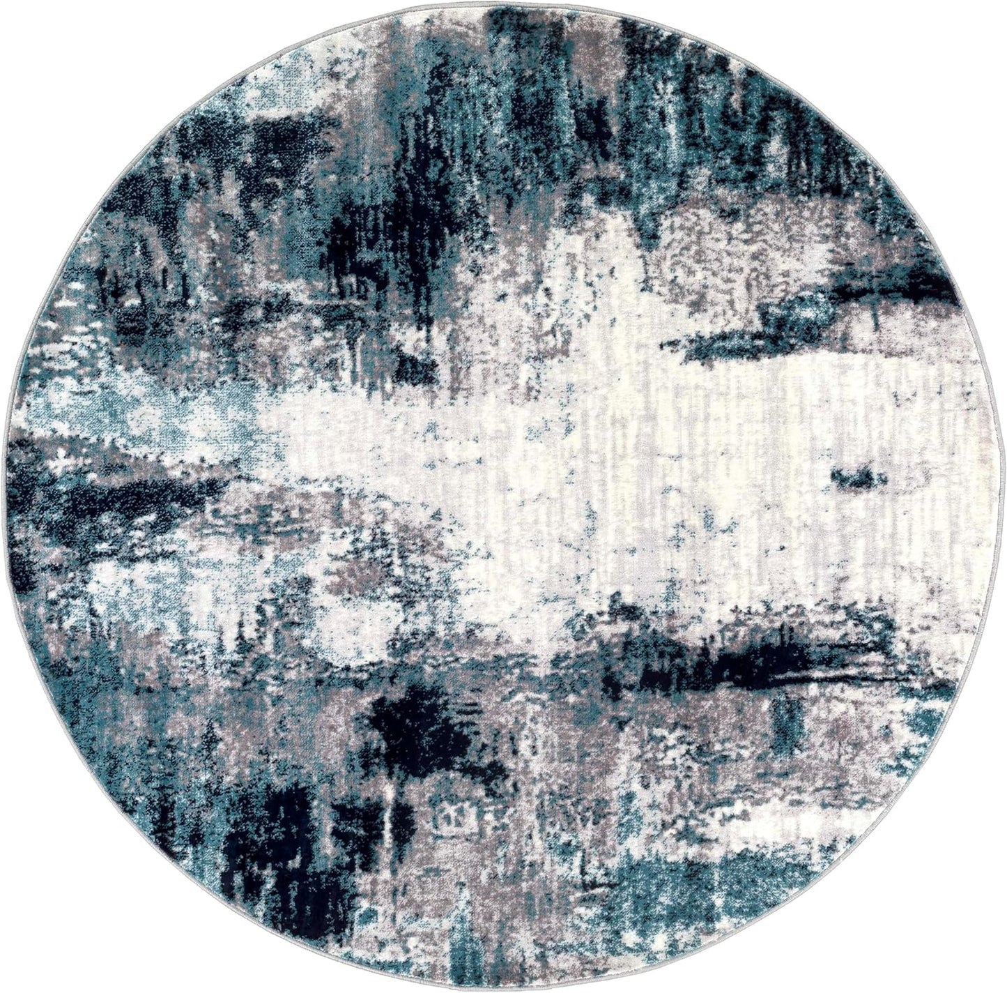 Mark&Day Area Rugs, 9x12 Martigues Modern Abstract Marble Silver Gray Area Rug, White Grey Marble Swirl Carpet for Living Room, Bedroom or Kitchen (9' x 12'4")