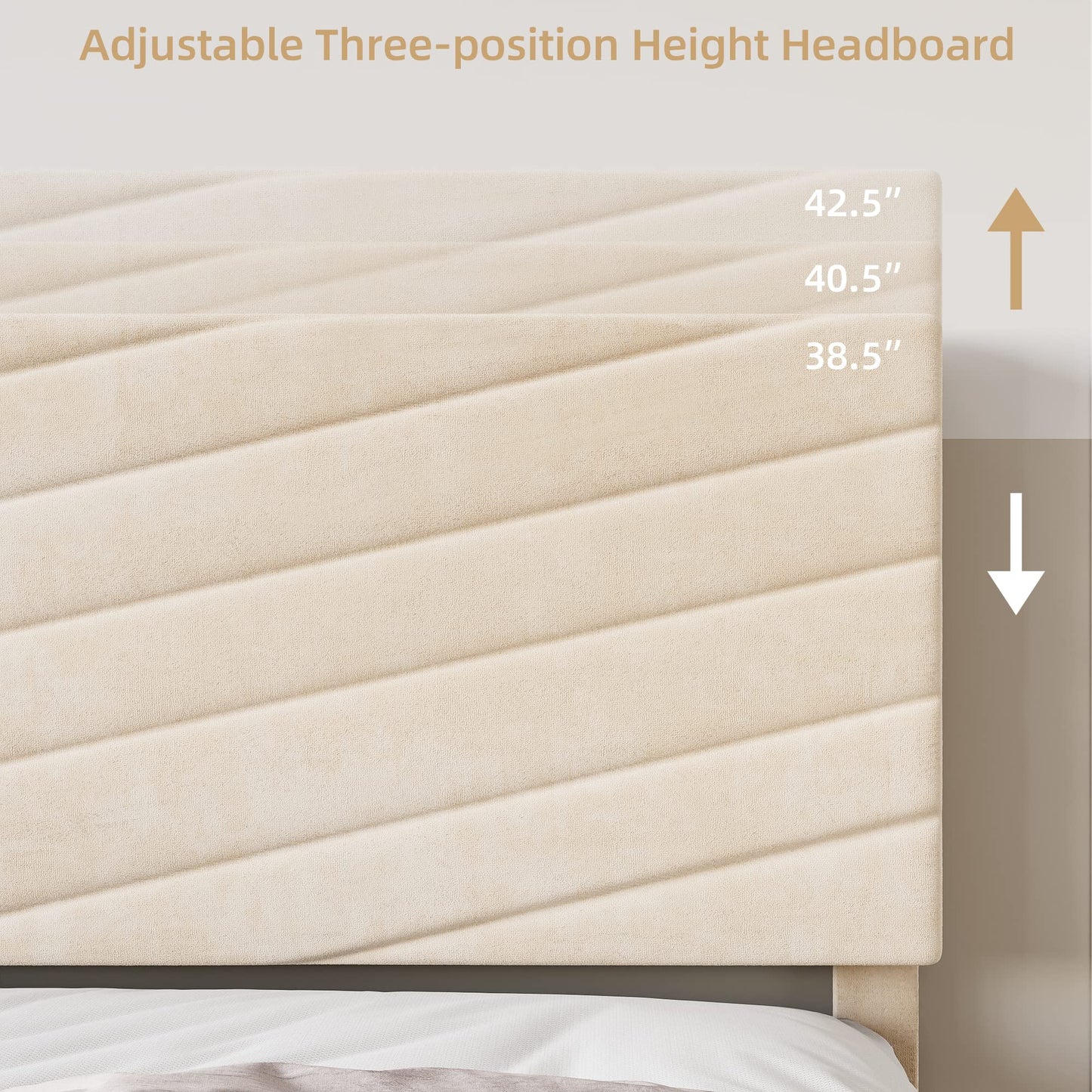 IDEALHOUSE King Upholstered Bed Frame with Wingback Headboard, Luxurious Velvet Upholstery Platform Bed, Wooden Slat Support, and Easy Assembly - Box Spring Optional, Light Gray
