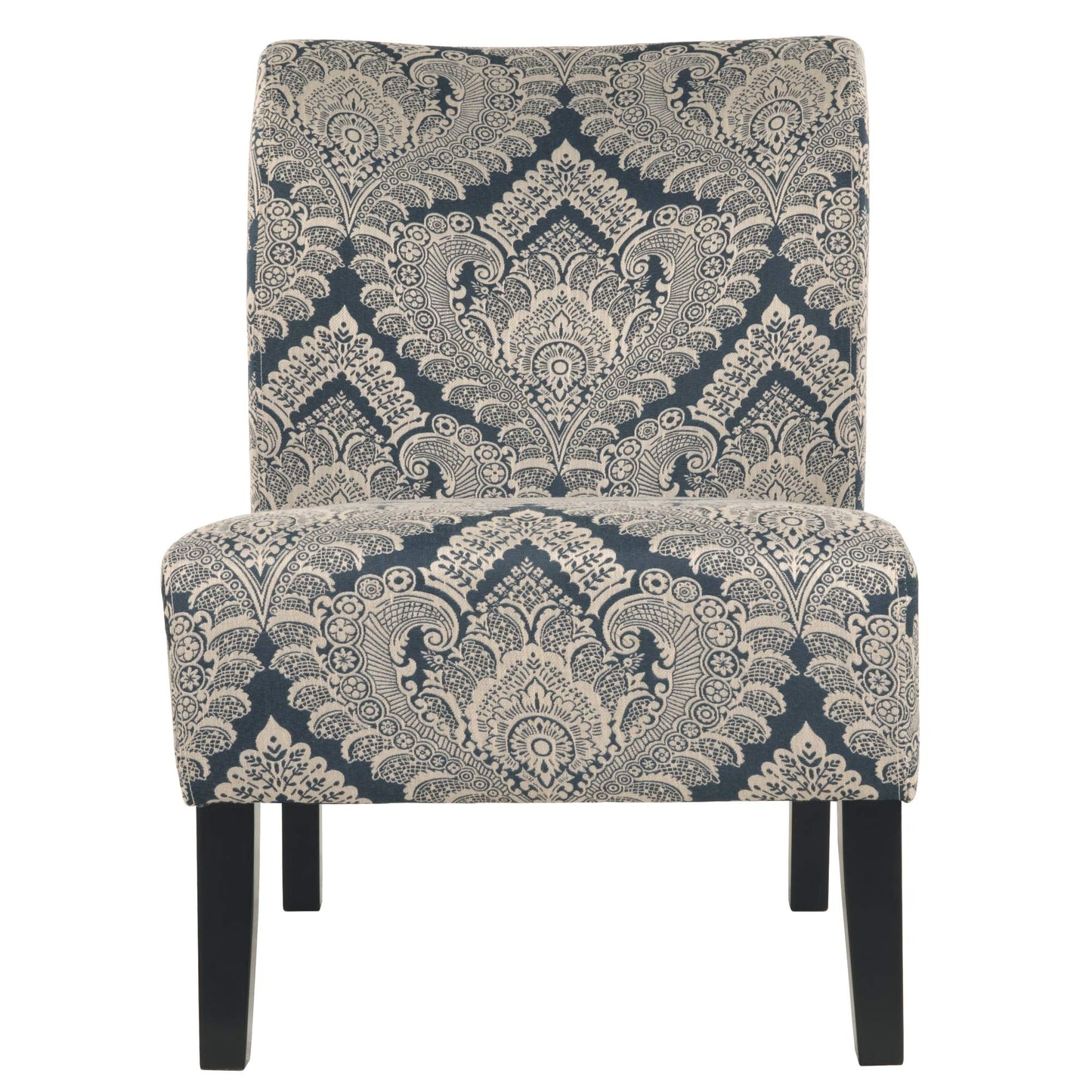Signature Design by Ashley Triptis Floral Armless Accent Chair, White, Blue & Gray