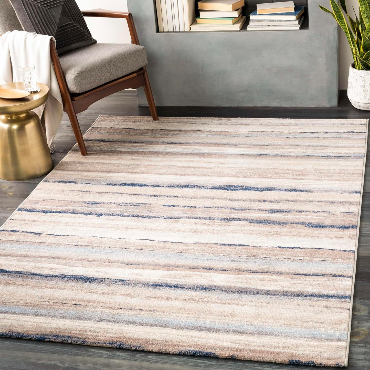 Mark&Day Area Rugs, 9x12 Martigues Modern Abstract Marble Silver Gray Area Rug, White Grey Marble Swirl Carpet for Living Room, Bedroom or Kitchen (9' x 12'4")