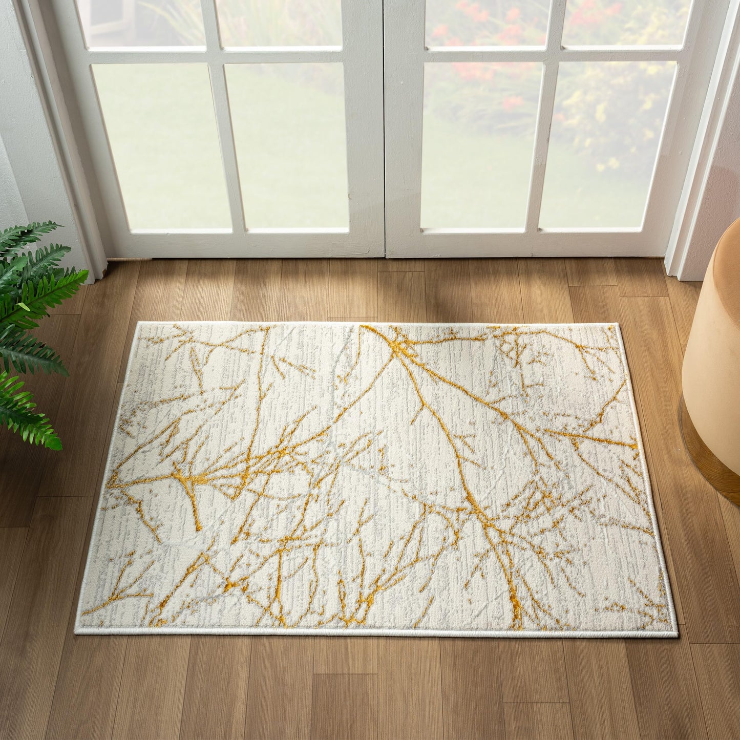 LUXE WEAVERS Sunset Collection 372 Gold 5x7 Modern Abstract Area Rug