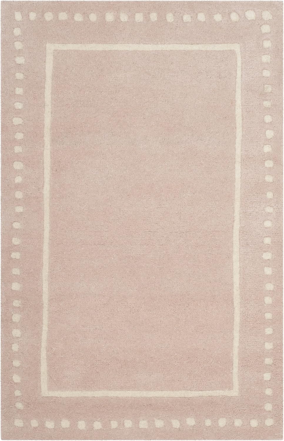 SAFAVIEH Bella Collection Area Rug - 5' Round, Black & Ivory, Handmade Dotted Border Wool, Ideal for High Traffic Areas in Living Room, Bedroom (BEL151E)