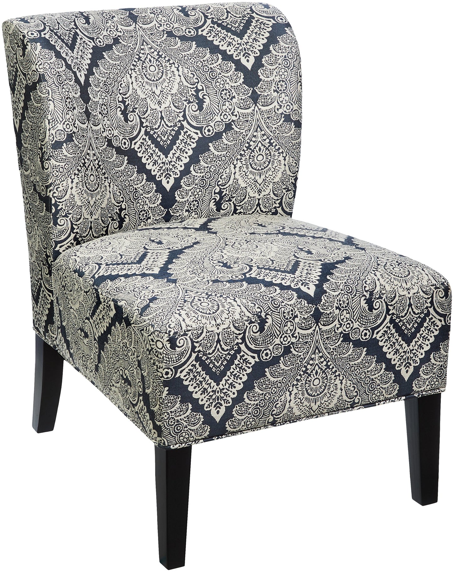 Signature Design by Ashley Triptis Floral Armless Accent Chair, White, Blue & Gray