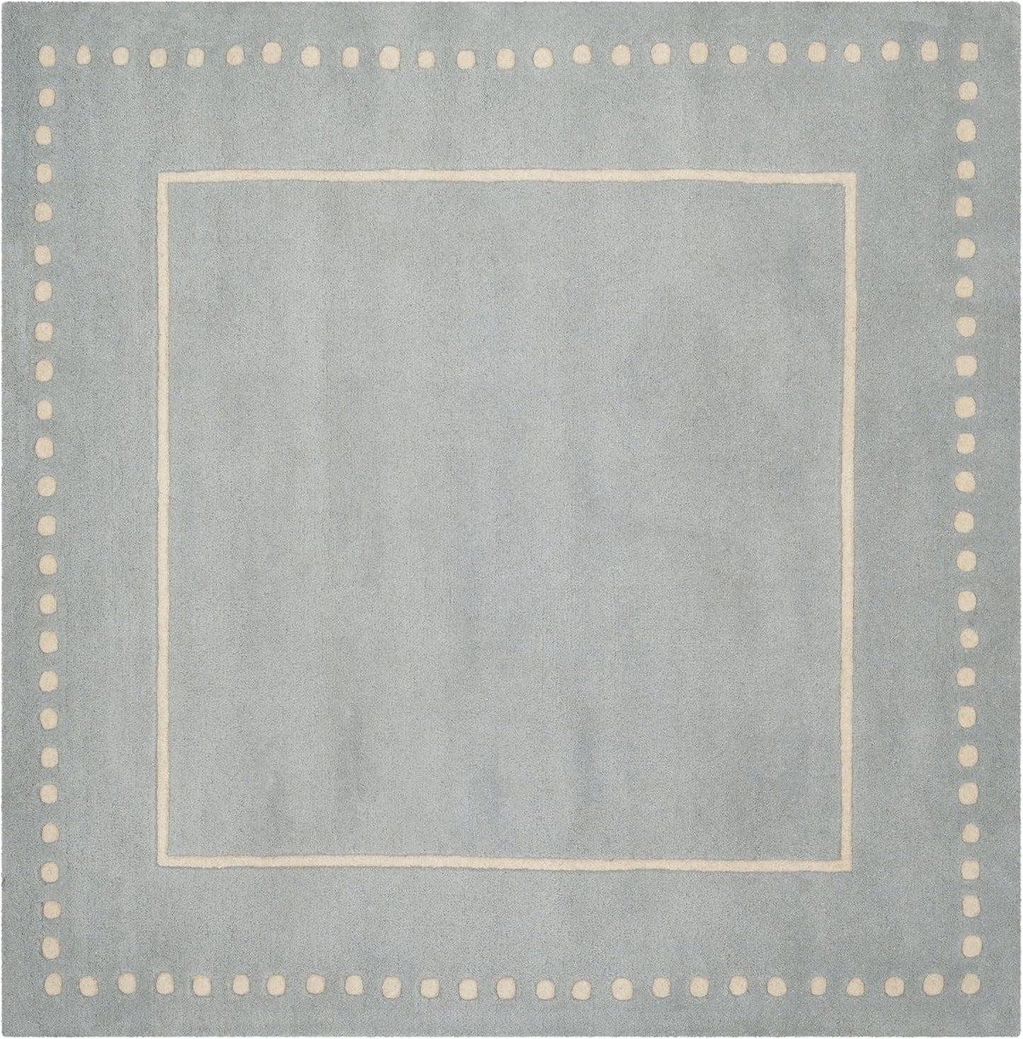 SAFAVIEH Bella Collection Area Rug - 5' Round, Black & Ivory, Handmade Dotted Border Wool, Ideal for High Traffic Areas in Living Room, Bedroom (BEL151E)