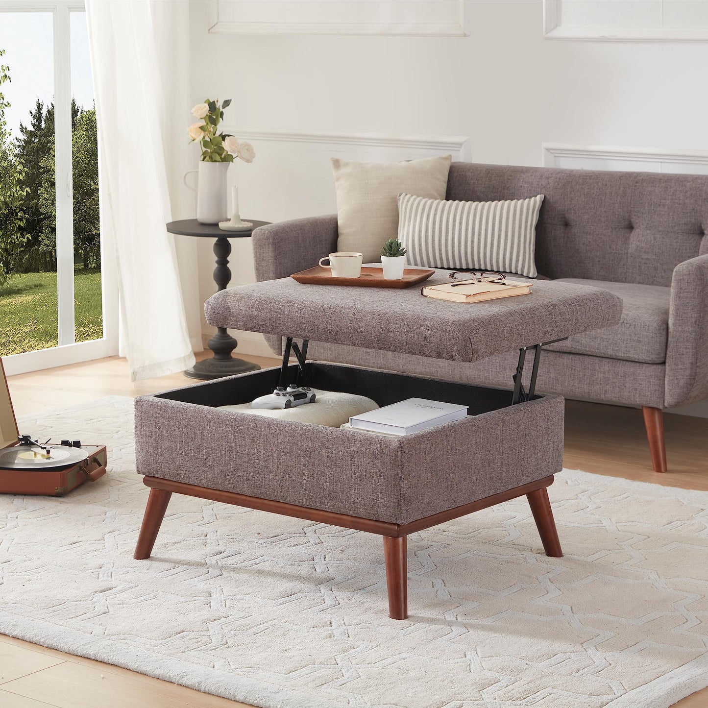 Tbfit 65" W Loveseat Sofa, Mid Century Modern Love Seat Couches for Living Room, Button Tufted Upholstered Small Couch for Bedroom, Solid and Easy to Install Love Seats Furniture, Grey