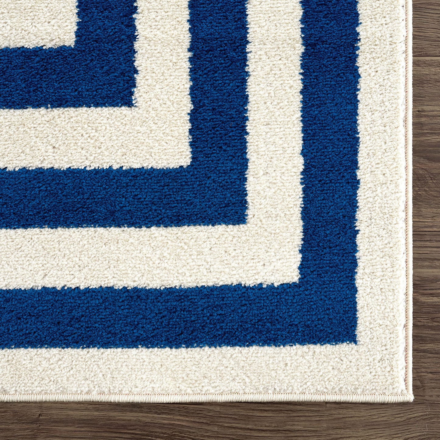 Abani Contemporary Black & Ivory 5'3" x 7'6" Area Rug, Contrasting Geometric Modern Stripe Symmetrical Living Room Carpet Rugs