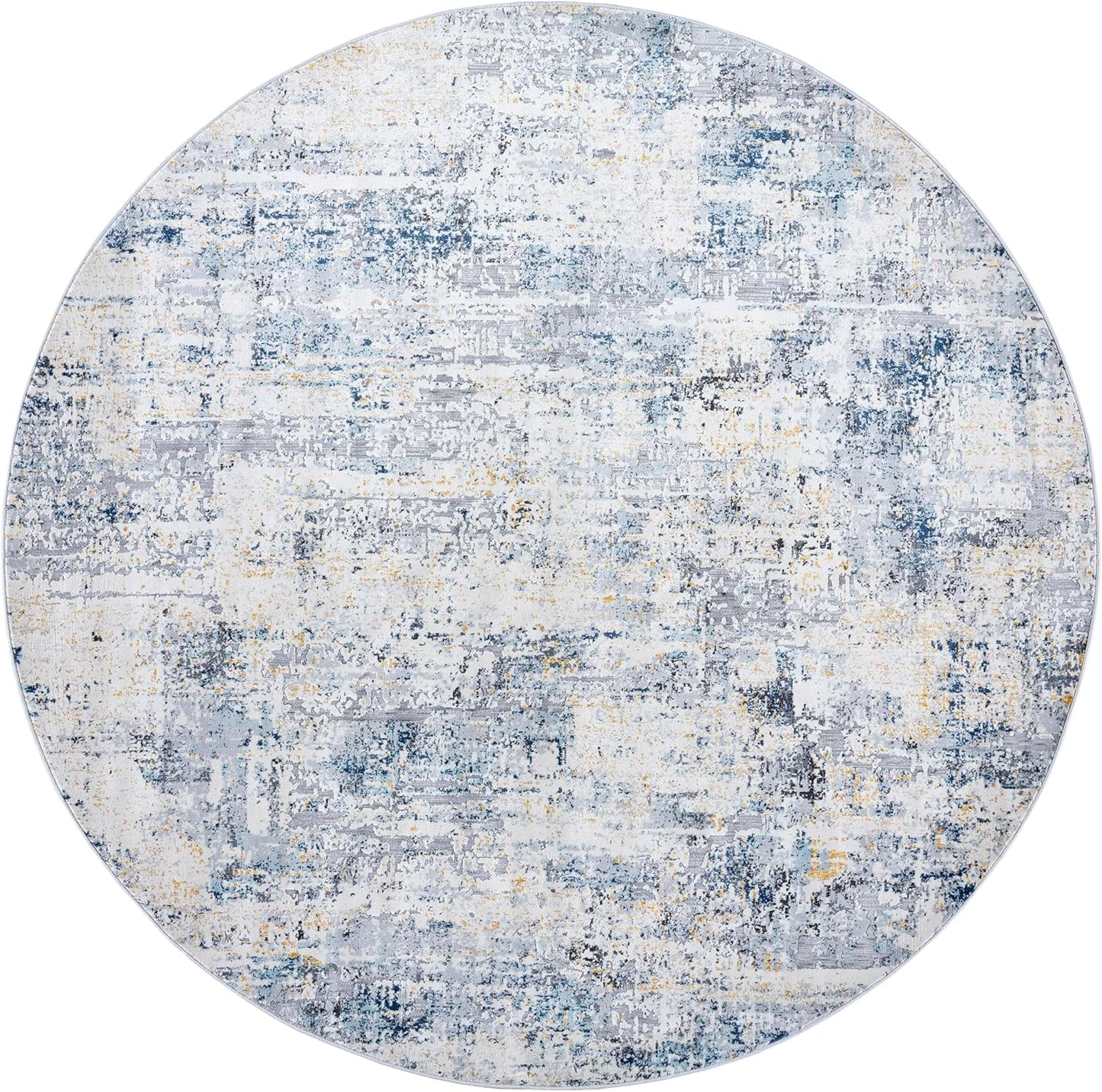 Mark&Day Area Rugs, 9x12 Martigues Modern Abstract Marble Silver Gray Area Rug, White Grey Marble Swirl Carpet for Living Room, Bedroom or Kitchen (9' x 12'4")
